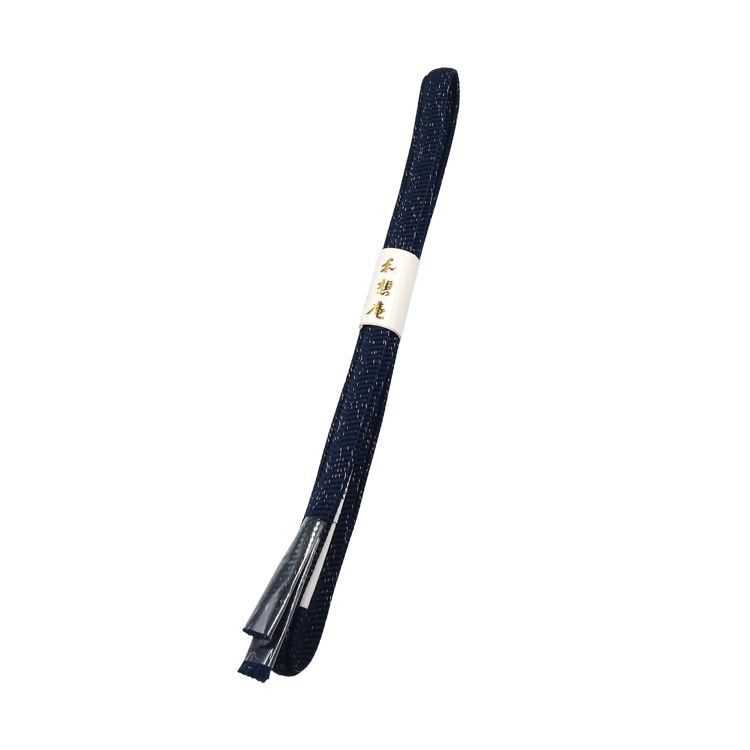 衿秀 帯締め 三分紐 紺色に銀糸 ＜即日発送可＞の画像