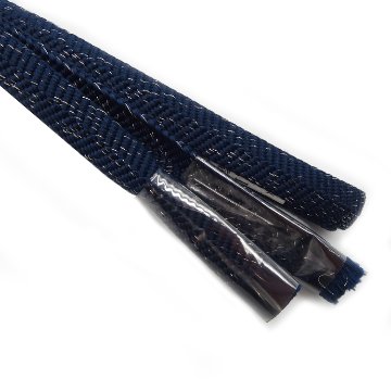 衿秀 帯締め 三分紐 紺色に銀糸 ＜即日発送可＞の画像