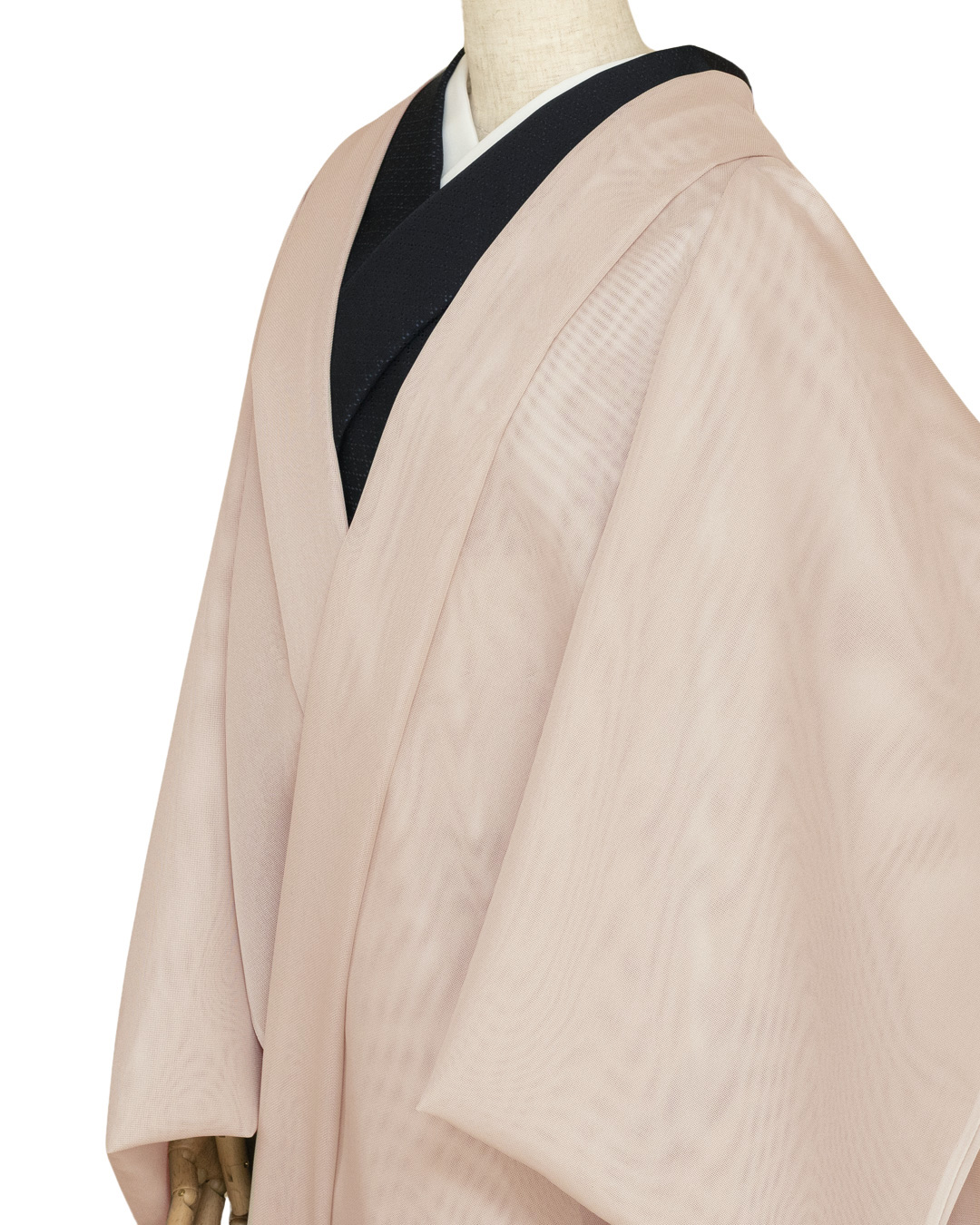 京都丹後の機屋×千成堂着物店 「丹後本紗 一尺一寸（広幅）羽尺」 3シーズンコート ちりよけ 道中着に / 鴇鼠（赤紫みの白茶系）＜お仕立て代込＞の画像