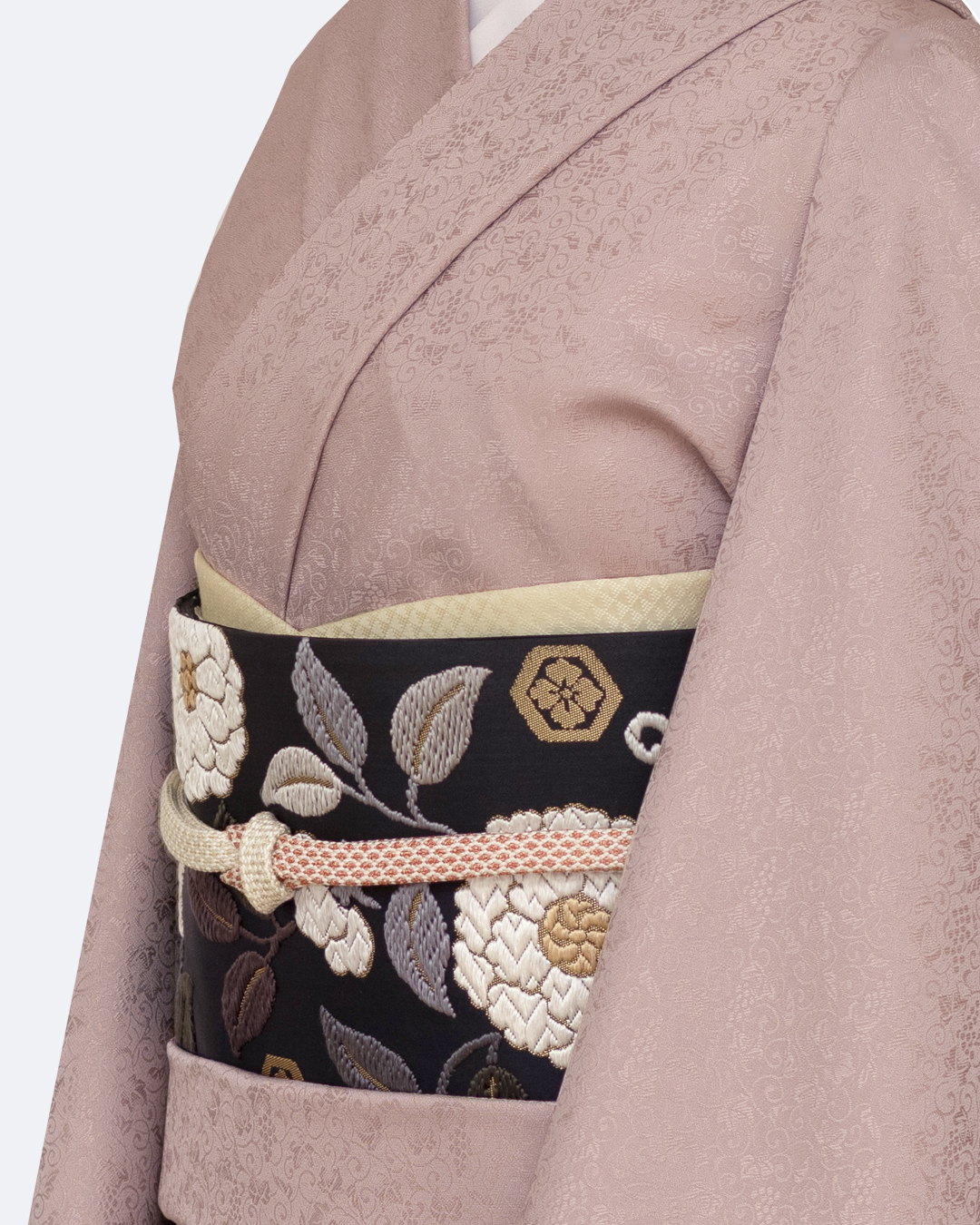 渡敬×四代 藤三郎紐 帯締め 東亀甲片ボカシ撚房 白から朱にぼかし・金糸＜即日発送可＞の画像