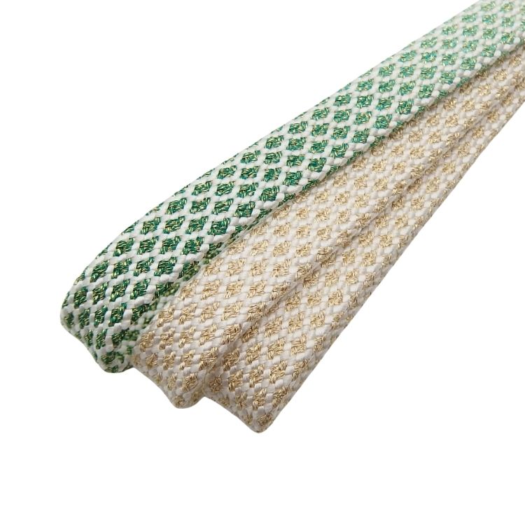 渡敬×四代 藤三郎紐 帯締め 東亀甲片ボカシ撚房 白から常磐色（緑）にぼかし・金糸＜即日発送可＞の画像