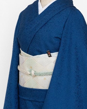 渡敬×四代 藤三郎紐 帯締め 東亀甲片ボカシ撚房 白から常磐色（緑）にぼかし・金糸＜即日発送可＞の画像