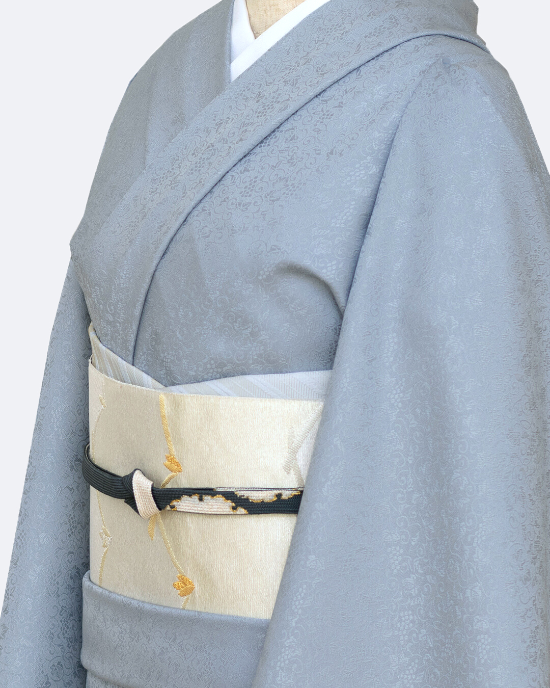 渡敬 帯締め 高麗片胴雪輪撚房 墨色・金糸＜即日発送可＞の画像