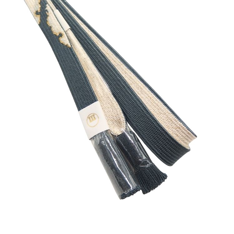 渡敬 帯締め 高麗片胴雪輪撚房 墨色・金糸＜即日発送可＞の画像