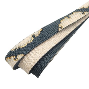 渡敬 帯締め 高麗片胴雪輪撚房 墨色・金糸＜即日発送可＞の画像