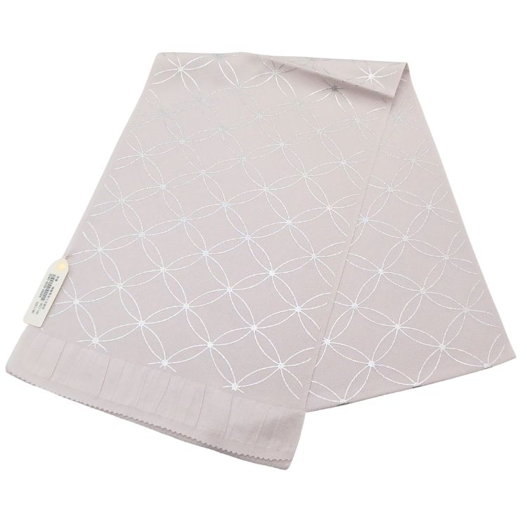 渡敬 帯揚げ 縮緬無地七宝銀箔 灰桜（ピンクがかった灰色系） ＜即日発送可＞の画像