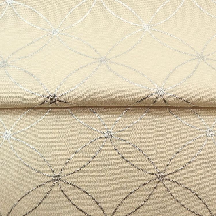 渡敬 帯揚げ 縮緬無地七宝銀箔 灰生成 ＜即日発送可＞の画像