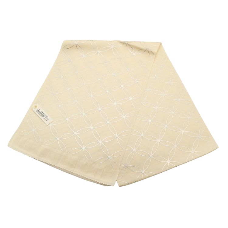 渡敬 帯揚げ 縮緬無地七宝銀箔 灰生成 ＜即日発送可＞の画像