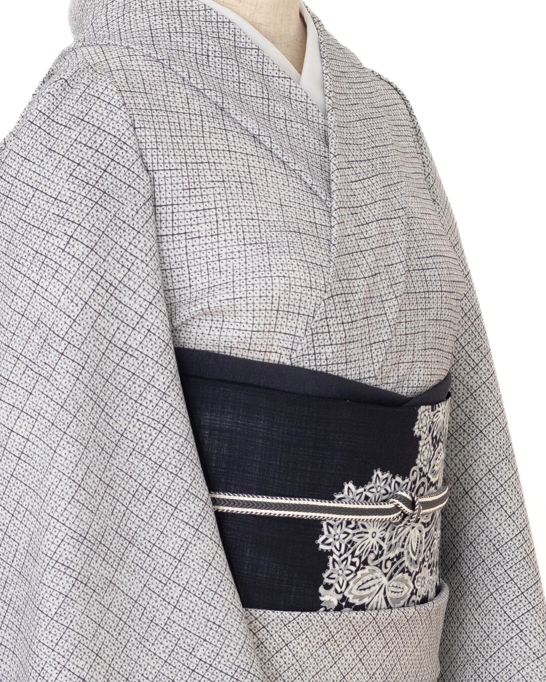 千成堂着物店 一点もの帯揚げ 「青褐色（紺グレー系） × 東雲（しののめ）」＜即日発送可＞ の画像