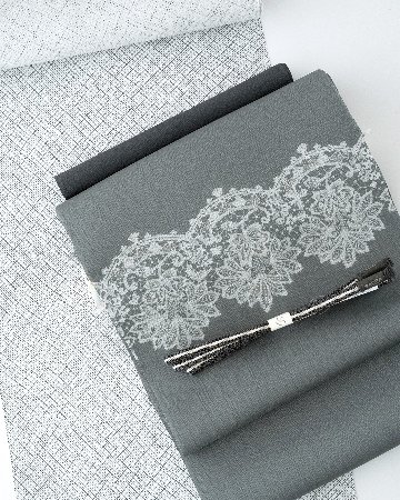 千成堂着物店 一点もの帯揚げ 「青褐色（紺グレー系） × 東雲（しののめ）」＜即日発送可＞ の画像