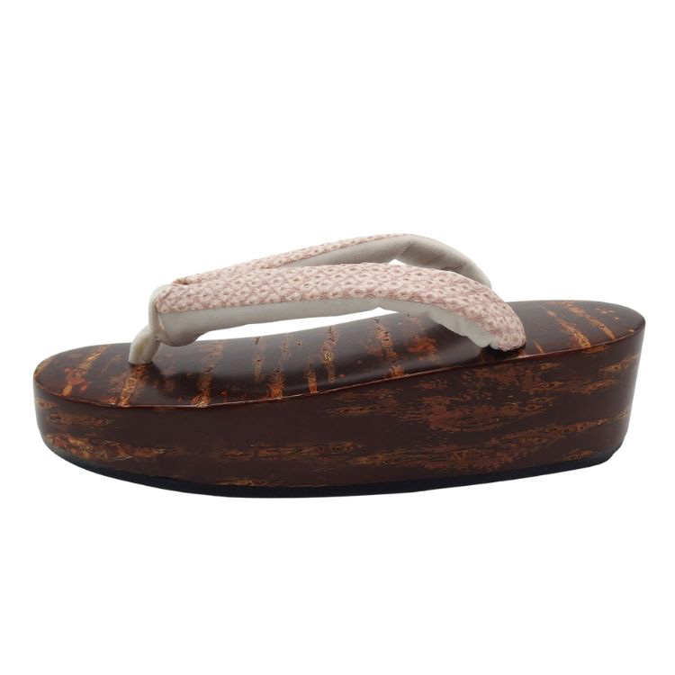 高台ウレタン草履「黒色の紬織の台に金色の布鼻緒」 20 送料無料 8800 選べる ☆刺繍 ５柄 × 台 １０色