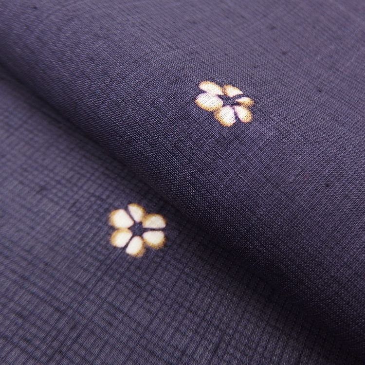 ＜お仕立て代込＞創柳庵（青柳）「草木染竹絞り×野々糸」 小紋着尺 濃紫鼠 夏・単衣兼用の画像