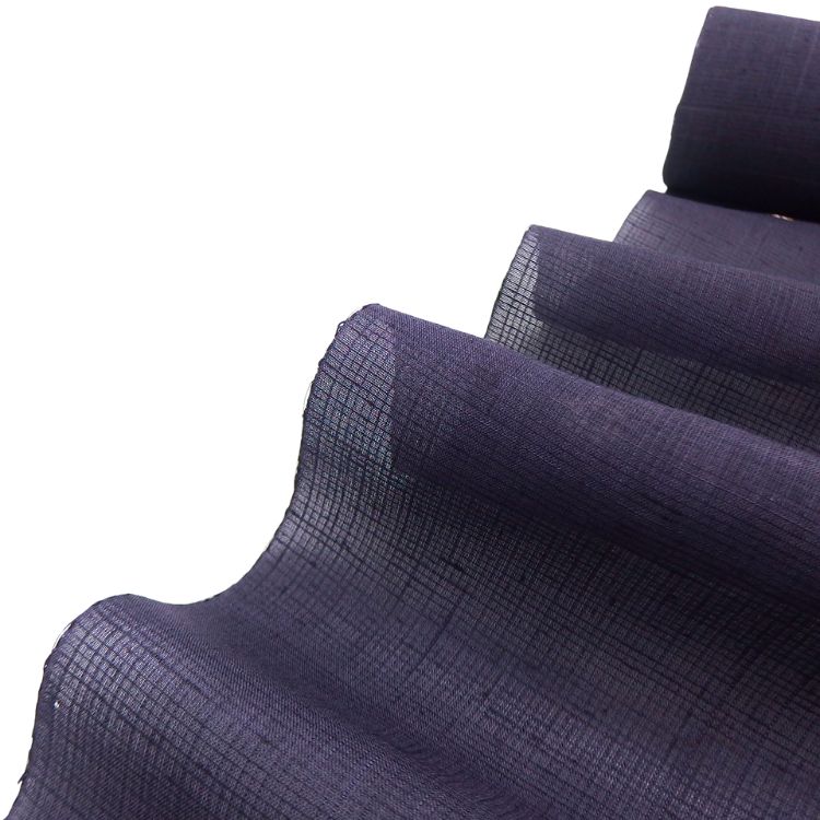 ＜お仕立て代込＞創柳庵（青柳）「草木染竹絞り×野々糸」 小紋着尺 濃紫鼠 夏・単衣兼用の画像