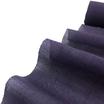 ＜お仕立て代込＞創柳庵（青柳）「草木染竹絞り×野々糸」 小紋着尺 濃紫鼠 夏・単衣兼用の画像