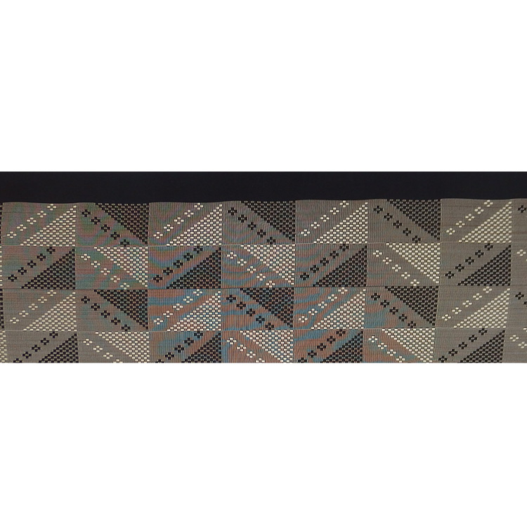 ＜お仕立て代込＞祝嶺恭子 「首里花織（首里グーシ花織）」 九寸名古屋帯 墨と焦茶の画像