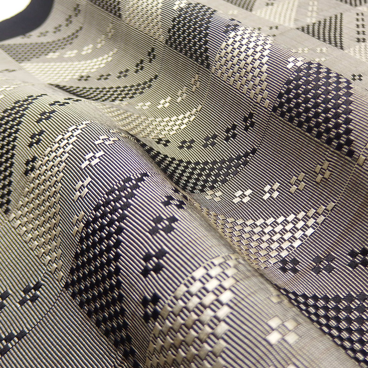 ＜お仕立て代込＞祝嶺恭子 「首里花織（首里グーシ花織）」 九寸名古屋帯 墨と焦茶の画像