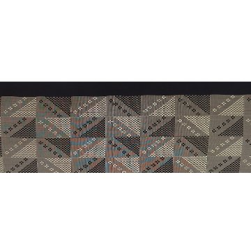 ＜お仕立て代込＞祝嶺恭子 「首里花織（首里グーシ花織）」 九寸名古屋帯 墨と焦茶の画像