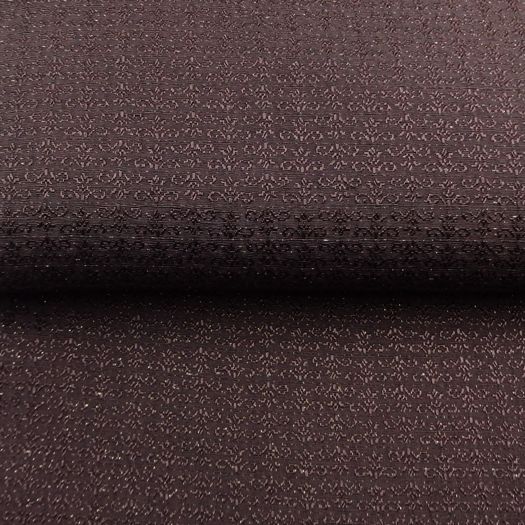 京都丹後の機屋×千成堂着物店 一点もの帯揚げ 「唐草×銀節糸」 焦げ茶×銀＜即日発送可＞ の画像