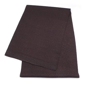 京都丹後の機屋×千成堂着物店 一点もの帯揚げ 「唐草×銀節糸」 焦げ茶×銀＜即日発送可＞ の画像