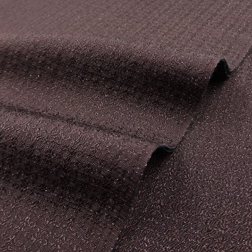 京都丹後の機屋×千成堂着物店 一点もの帯揚げ 「唐草×銀節糸」 焦げ茶×銀＜即日発送可＞ の画像