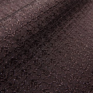 京都丹後の機屋×千成堂着物店 一点もの帯揚げ 「唐草×銀節糸」 焦げ茶×銀＜即日発送可＞ の画像