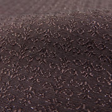 京都丹後の機屋×千成堂着物店 一点もの帯揚げ 「唐草×銀節糸」 焦げ茶×銀＜即日発送可＞ の画像