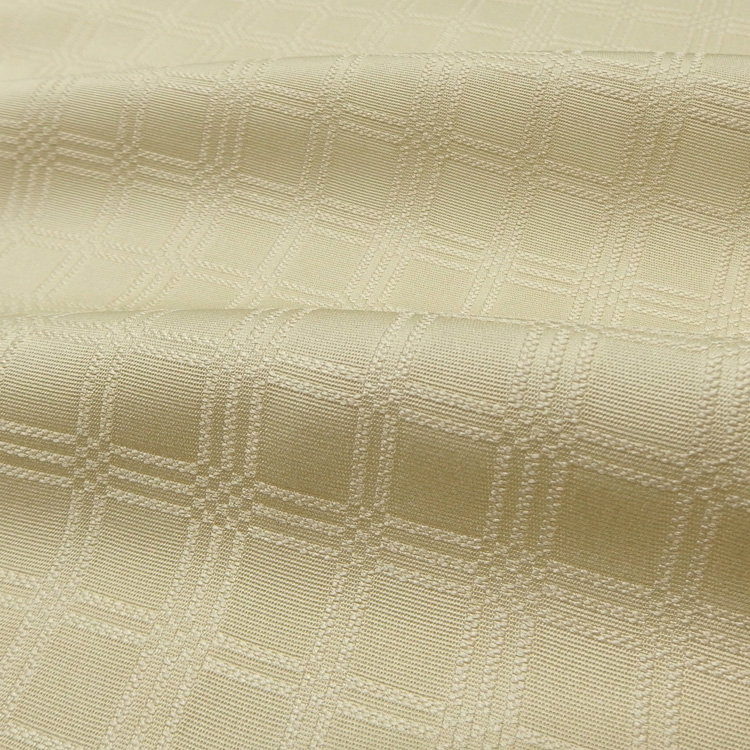 ＜お仕立て代込＞京都丹後の機屋×千成堂着物店 「野蚕白着尺 吉野格子文」 灰黄緑 グレーみの黄緑系（色無地）の画像