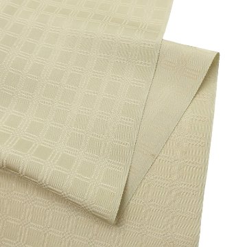 ＜お仕立て代込＞京都丹後の機屋×千成堂着物店 「野蚕白着尺 吉野格子文」 灰黄緑 グレーみの黄緑系（色無地）の画像