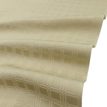 ＜お仕立て代込＞京都丹後の機屋×千成堂着物店 「野蚕白着尺 吉野格子文」 灰黄緑 グレーみの黄緑系（色無地）の画像