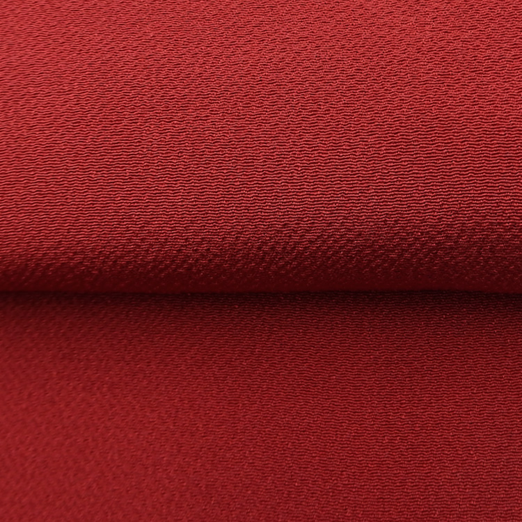 千成堂着物店 一点もの帯揚げ 「紅鳶 × 縮緬（ちりめん）」＜即日発送可＞ の画像