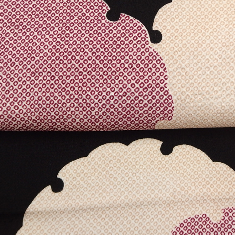 衿秀 帯揚げ 雪輪 縮緬 黒 ＜即日発送可＞の画像