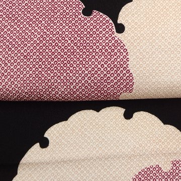 衿秀 帯揚げ 雪輪 縮緬 黒 ＜即日発送可＞の画像