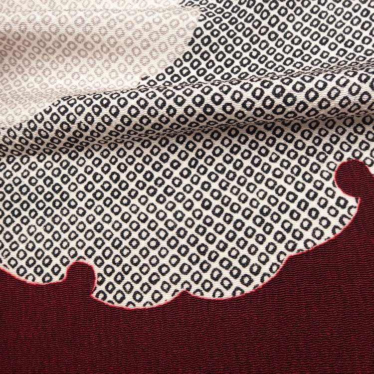 衿秀 帯揚げ 雪輪 縮緬 深蘇芳 ＜即日発送可＞の画像