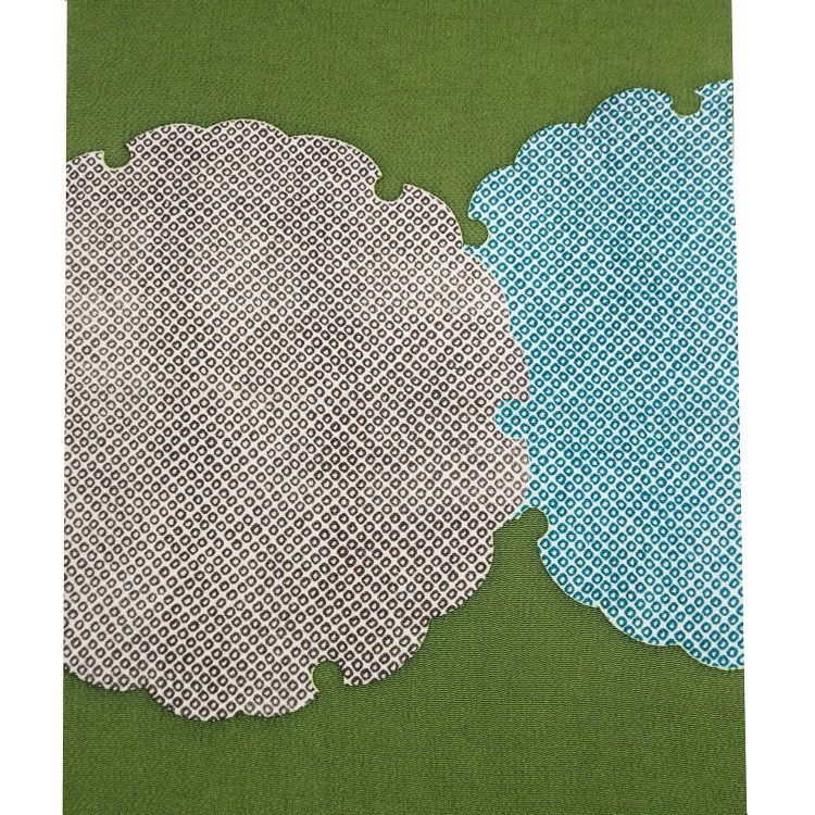 衿秀 帯揚げ 雪輪 縮緬 松葉色  ＜即日発送可＞の画像