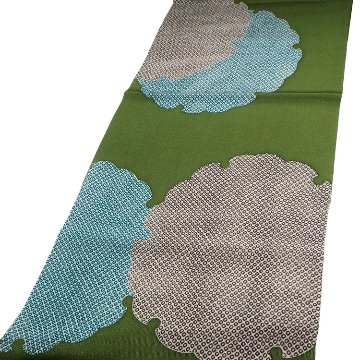 衿秀 帯揚げ 雪輪 縮緬 松葉色  ＜即日発送可＞の画像