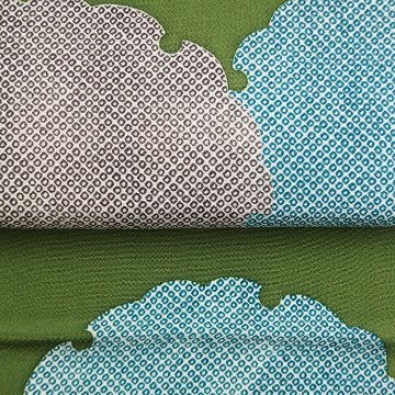 衿秀 帯揚げ 雪輪 縮緬 松葉色  ＜即日発送可＞の画像