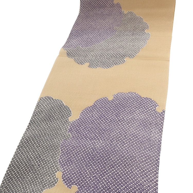 衿秀 帯揚げ 雪輪 縮緬 練色  ＜即日発送可＞の画像