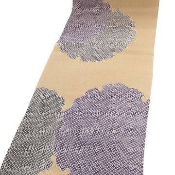 衿秀 帯揚げ 雪輪 縮緬 練色  ＜即日発送可＞の画像