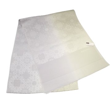 衿秀 帯揚げ 菱に花紋ぼかし 白緑と月白 ＜即日発送可＞の画像