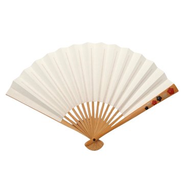 橋爪玲子 漆絵の扇子 「花・多色」白竹の画像