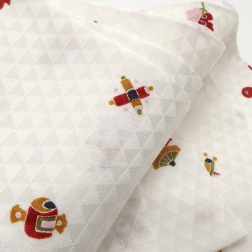 大原商店 伊達締め 宝尽くし 白の画像