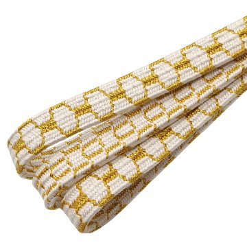 千成堂セレクト 帯締め 貝ノ口亀甲 白よごし 切房 ＜即日発送可＞ の画像