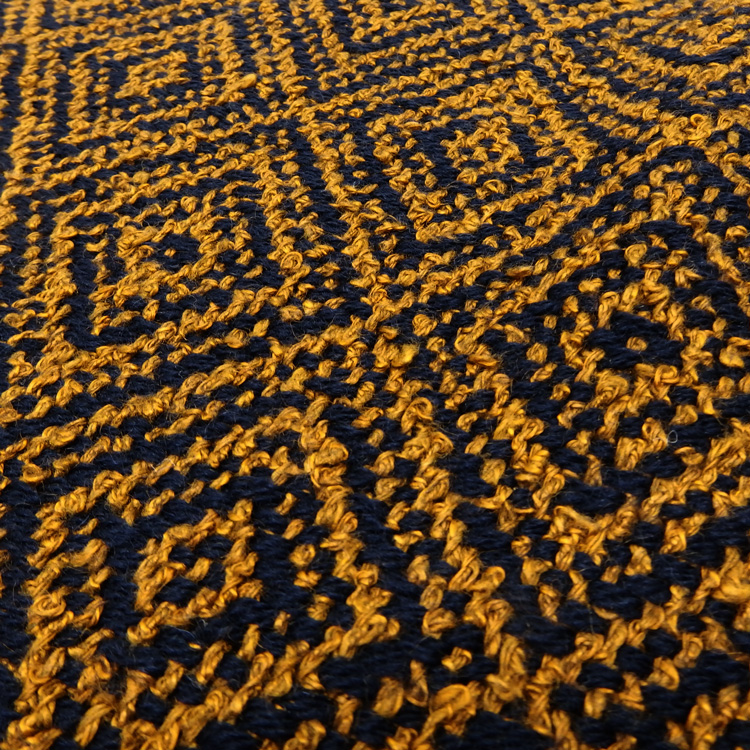 Kameli apartment（カメリ アパートメント）「茶×紺」手織り大判ストール（ショール）リネン×ウール＜即日発送可＞の画像