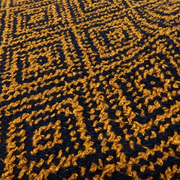 Kameli apartment（カメリ アパートメント）「茶×紺」手織り大判ストール（ショール）リネン×ウール＜即日発送可＞の画像