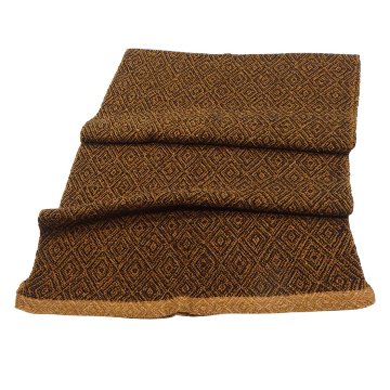 Kameli apartment（カメリ アパートメント）「茶×紺」手織り大判ストール（ショール）リネン×ウール＜即日発送可＞の画像