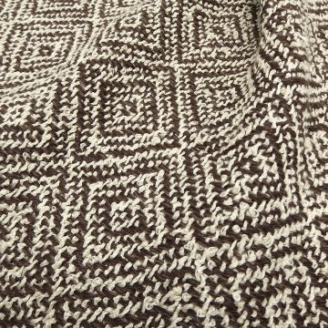 Kameli apartment（カメリ アパートメント）「エクリュ（生成）×焦げ茶」手織り大判ストール（ショール）リネン×ウール＜即日発送可＞の画像
