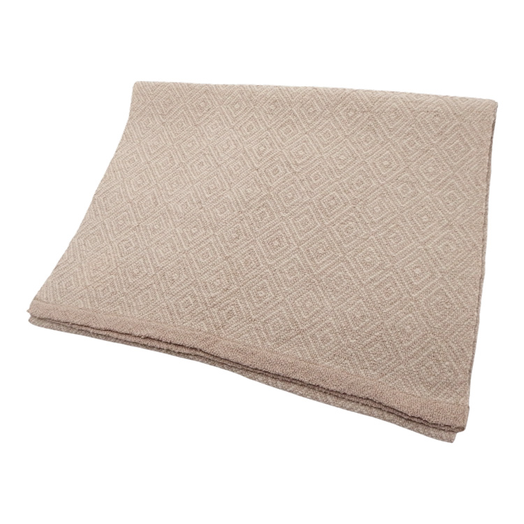 Kameli apartment（カメリ アパートメント）「白茶×エクリュ（生成）」手織り大判ストール（ショール）リネン×ウール＜即日発送可＞の画像