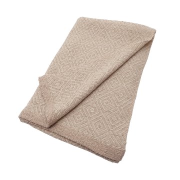 Kameli apartment（カメリ アパートメント）「白茶×エクリュ（生成）」手織り大判ストール（ショール）リネン×ウール＜即日発送可＞の画像