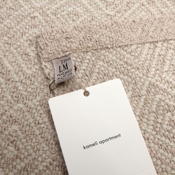 Kameli apartment（カメリ アパートメント）「白茶×エクリュ（生成）」手織り大判ストール（ショール）リネン×ウール＜即日発送可＞の画像