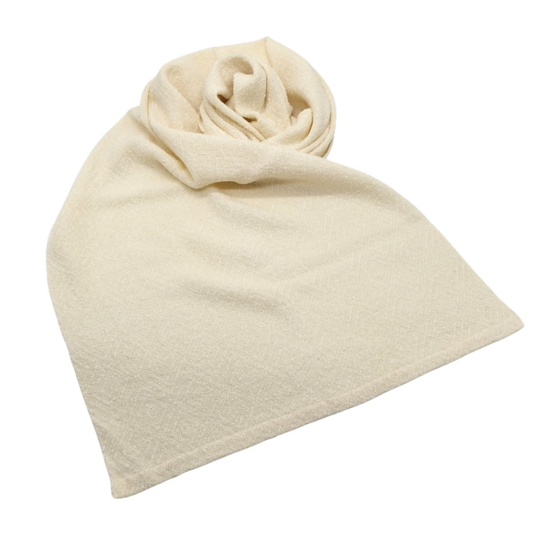 Kameli apartment（カメリ アパートメント）「エクリュ（生成）」手織り大判ストール（ショール）リネン×ウール＜即日発送可＞の画像